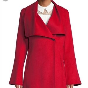 Red wool swing coat Laundry
